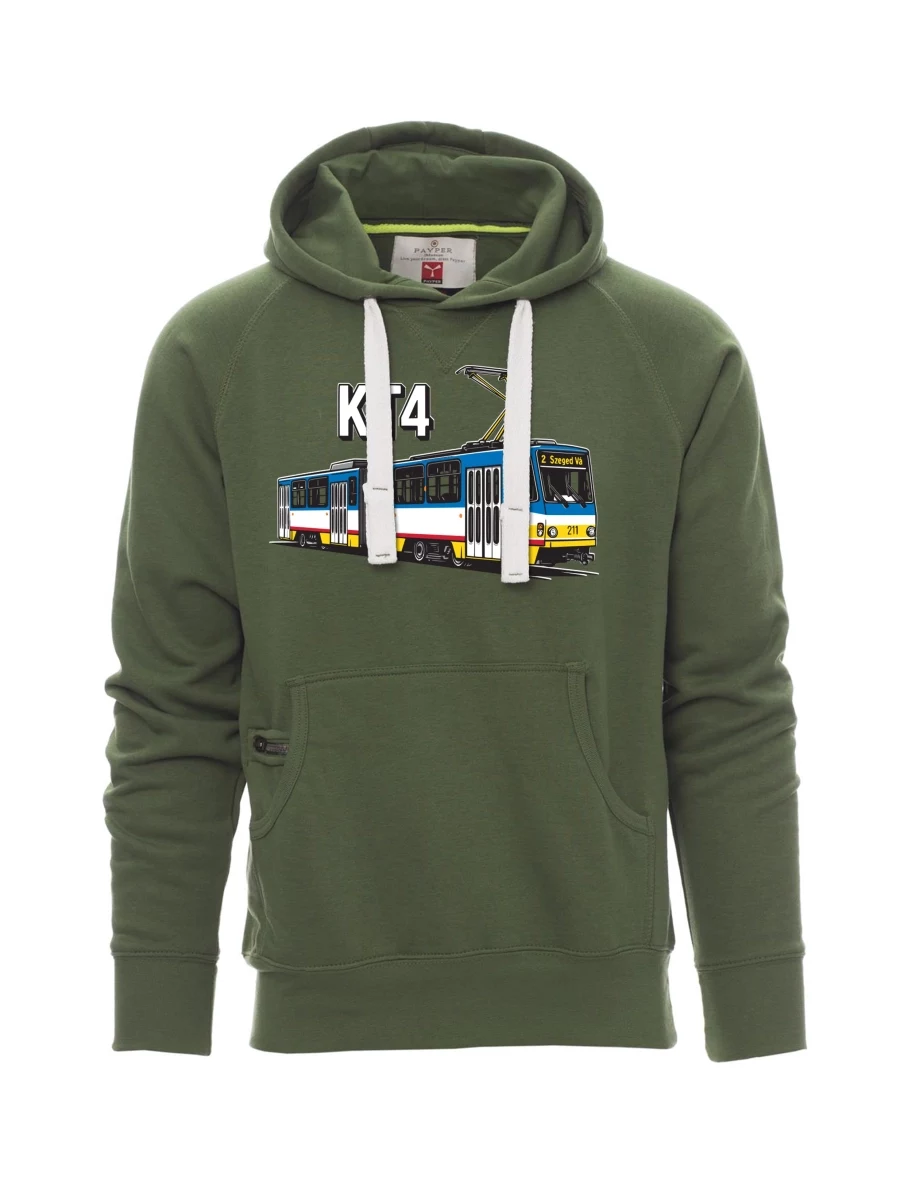 Dunkelgrünes Sweatshirt für Männer Straßenbahn KT4