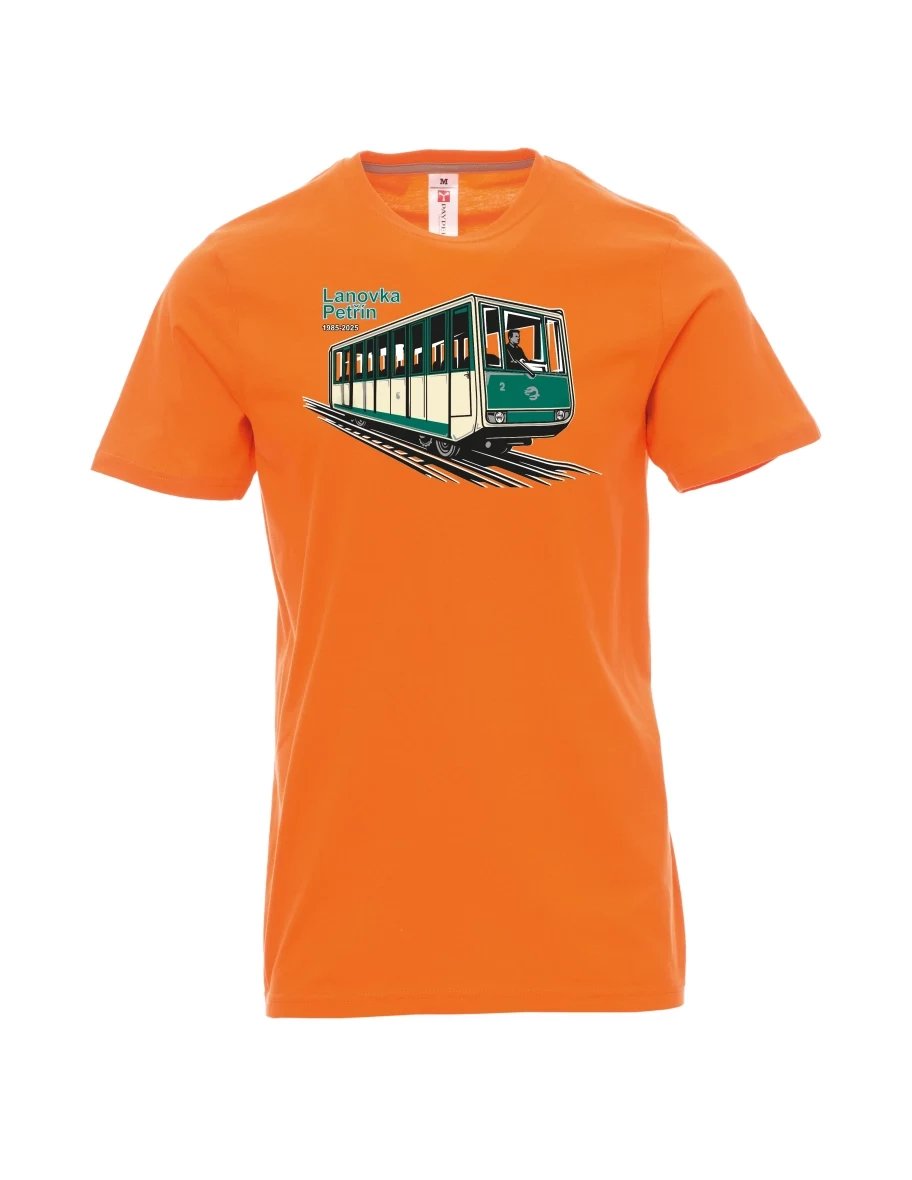 Orange T-Shirt für Männer Seilbahn Petřín