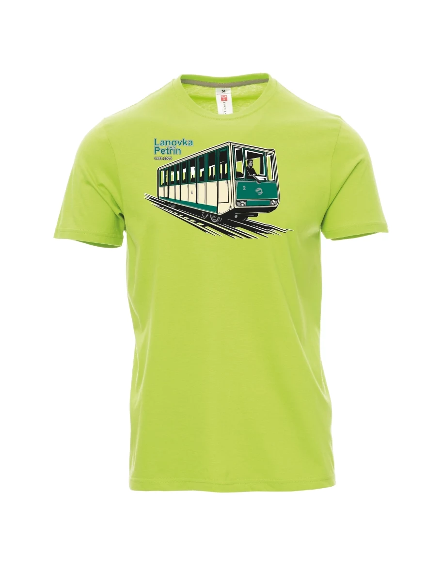 Hellgrünes T-Shirt für Männer Seilbahn Petřín