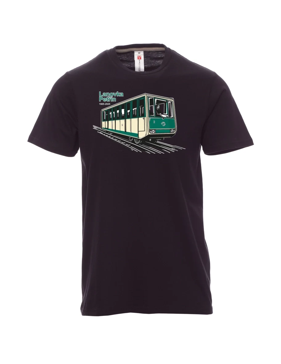 Schwarzes T-Shirt für Männer Seilbahn Petřín