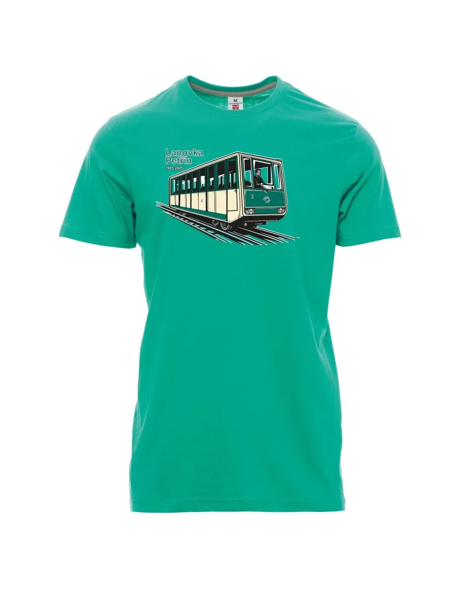 Smaragde T-Shirt für Männer Seilbahn Petřín