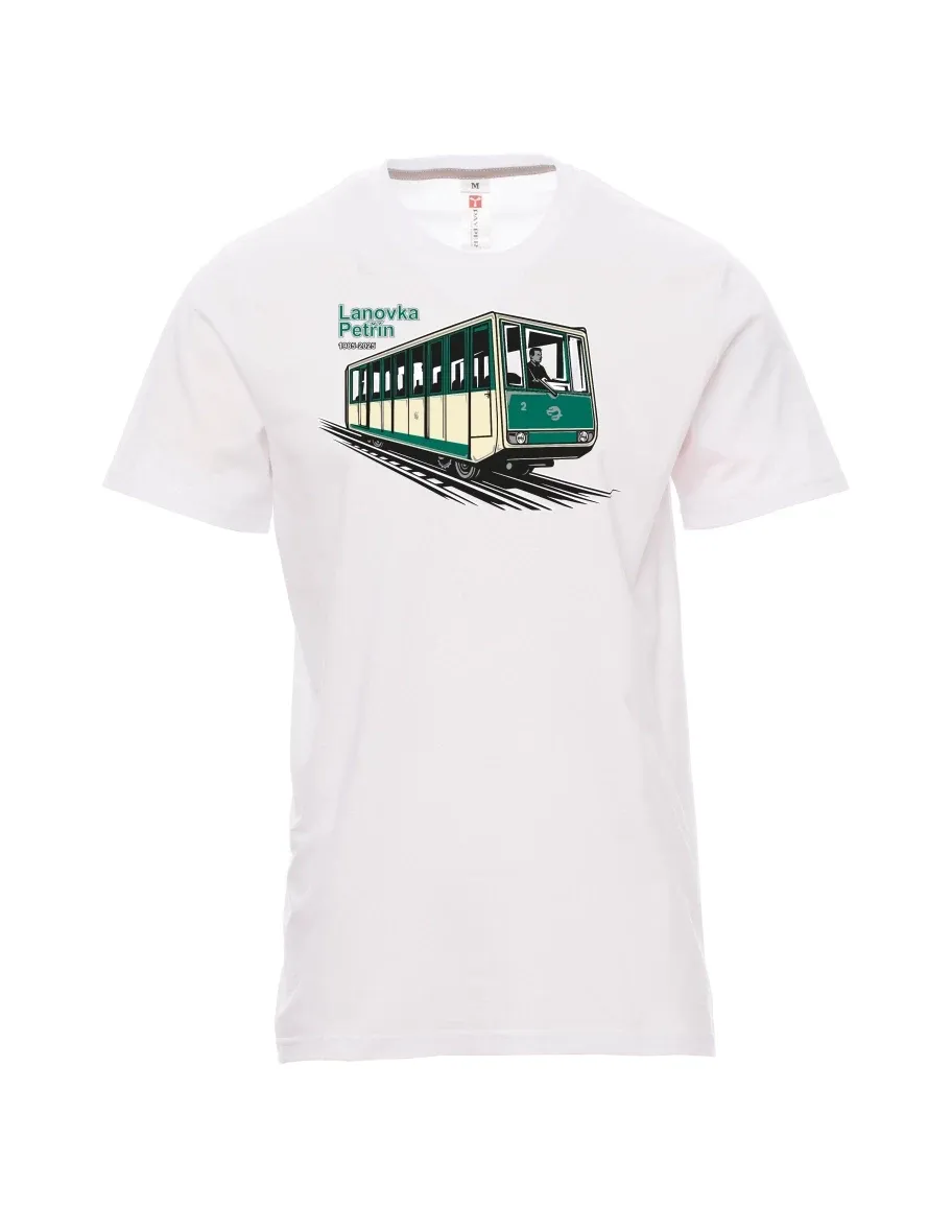 Weißes T-Shirt für Männer Seilbahn Petřín