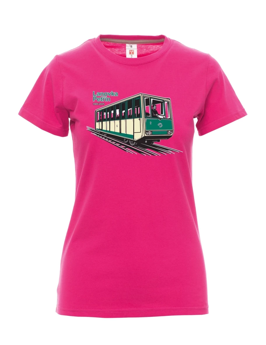 Rosa T-Shirt für Damen Seilbahn Petřín