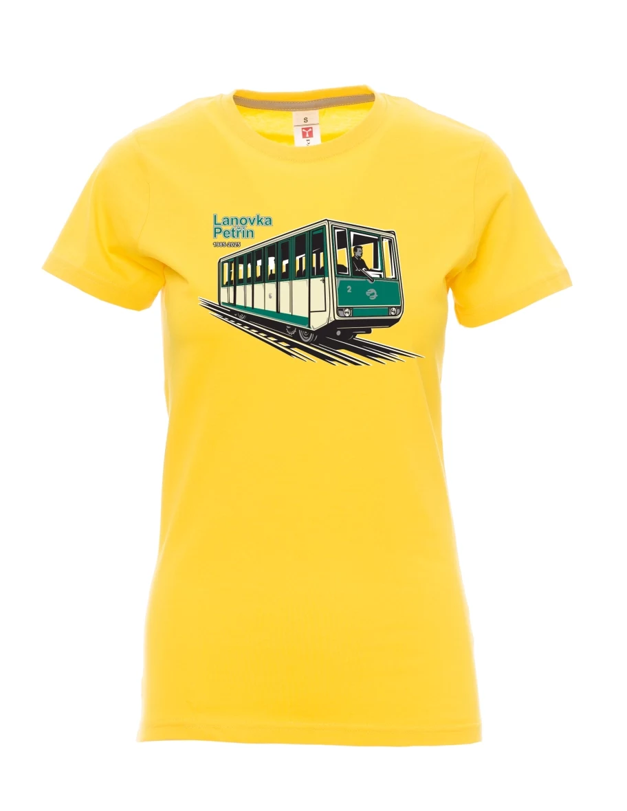 Gelbes T-Shirt für Damen Seilbahn Petřín