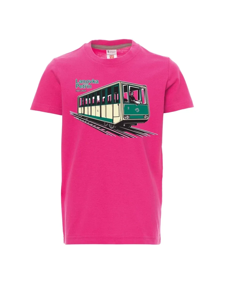 Rosa Kinder T-Shirt Seilbahn Petřín