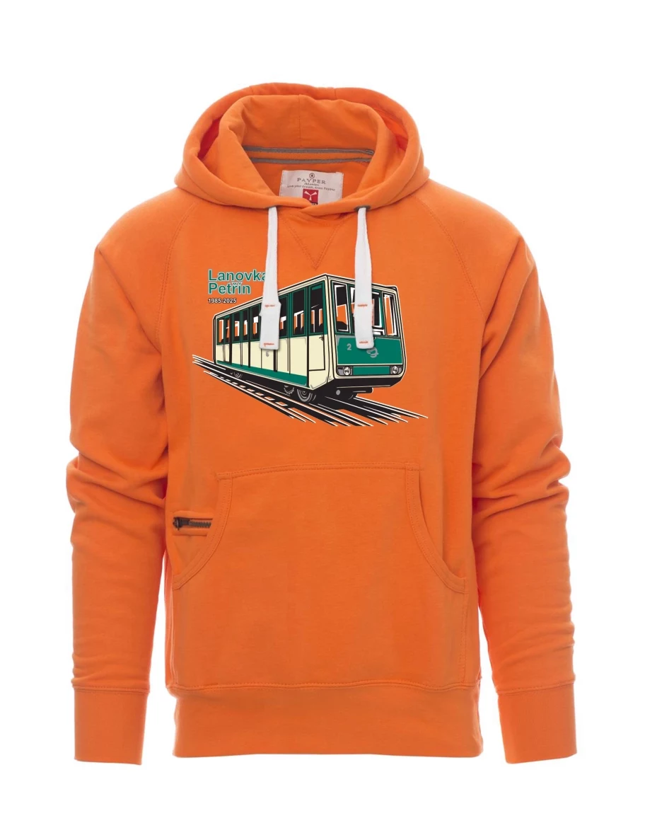 Orange Sweatshirt für Männer Seilbahn Petřín