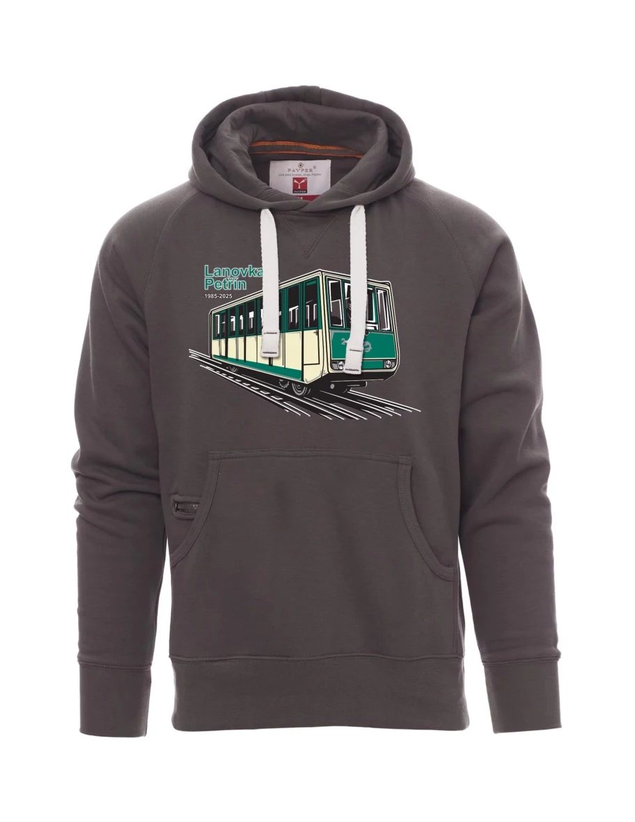 Graues Sweatshirt für Männer Seilbahn Petřín