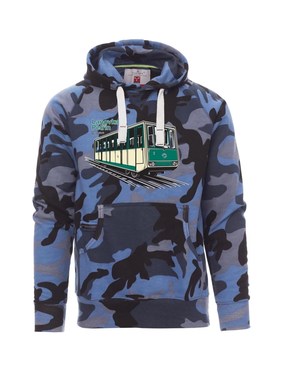 Tarnung blaues Sweatshirt für Männer Seilbahn Petřín