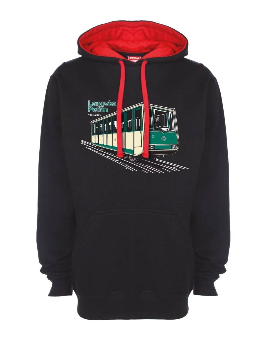 Rot-schwarzes Sweatshirt Seilbahn Petřín