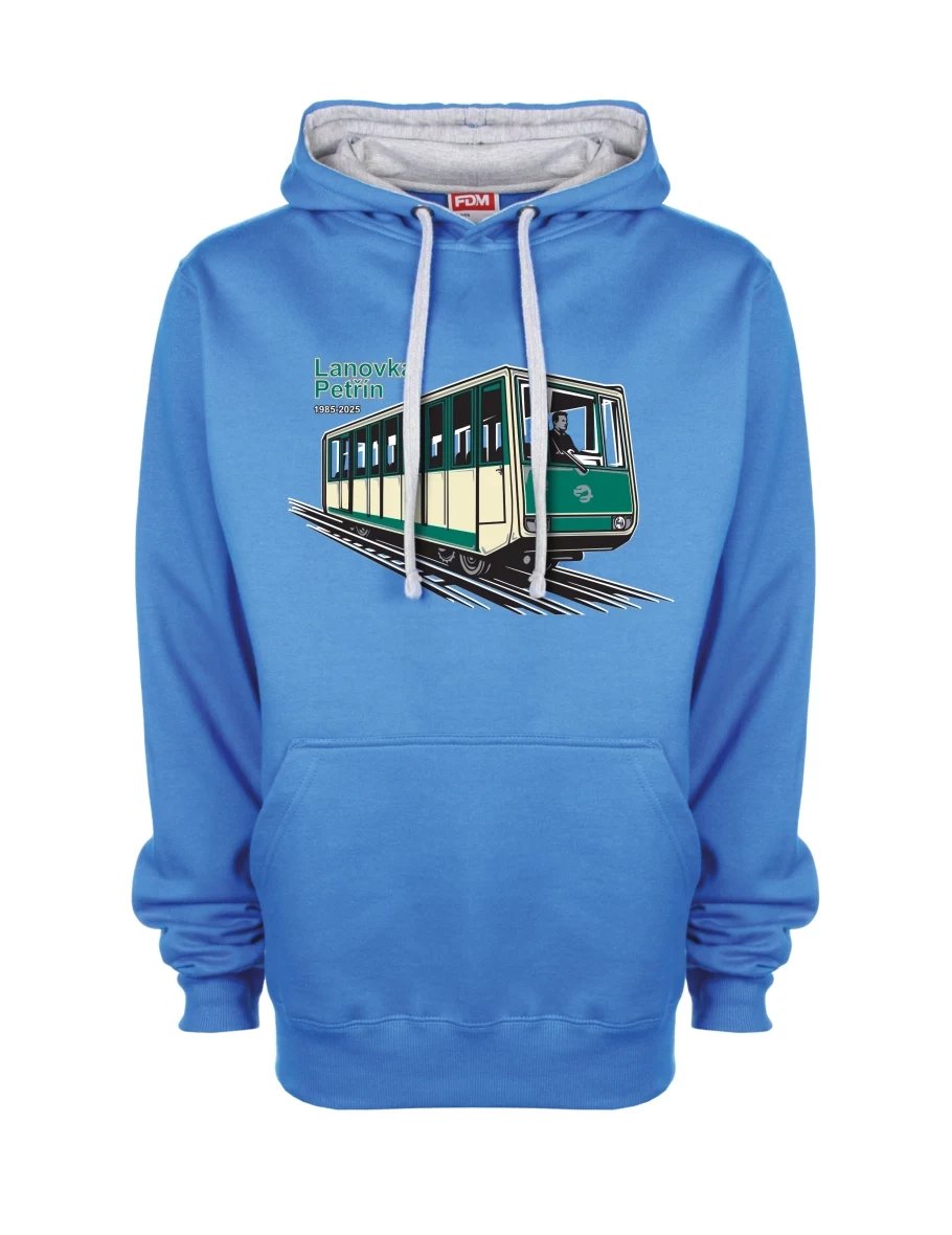 Grau-blaues Sweatshirt Seilbahn Petřín