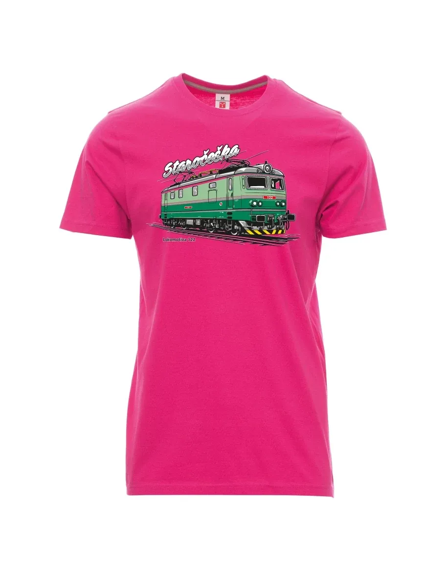Rosa T-Shirt für Männer Lokomotive 122 „Staročeška“