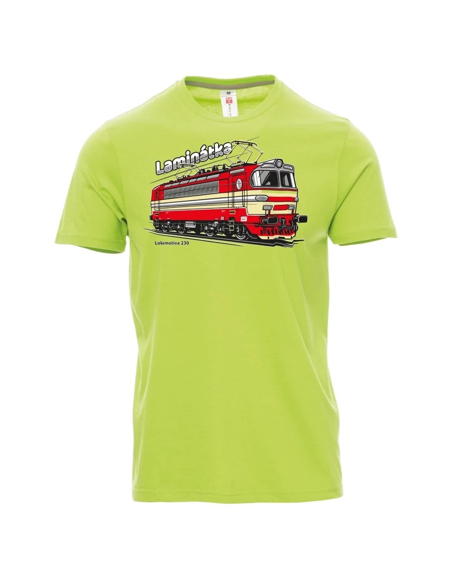 Hellgrünes T-Shirt für Männer Lokomotive 230 „Laminátka“