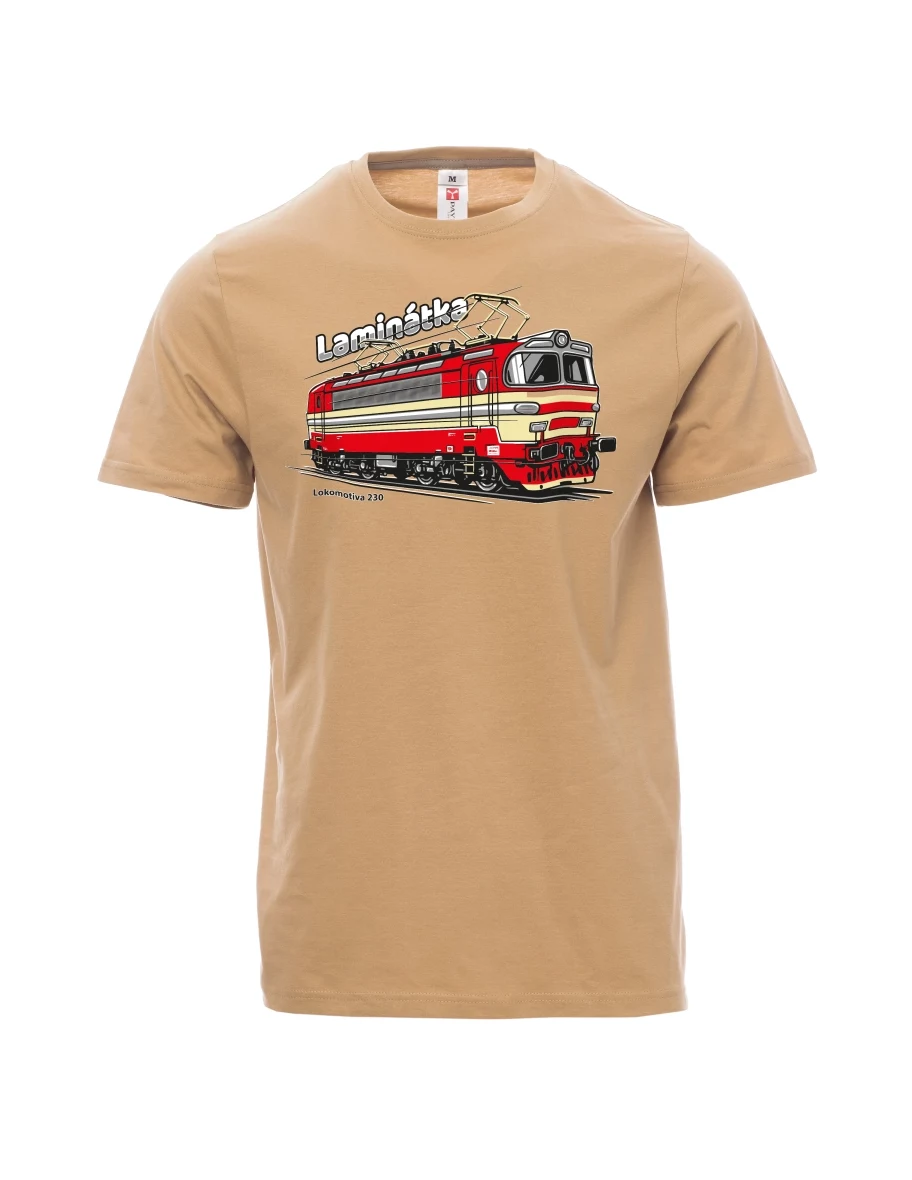 Braunes T-Shirt für Männer Lokomotive 230 „Laminátka“