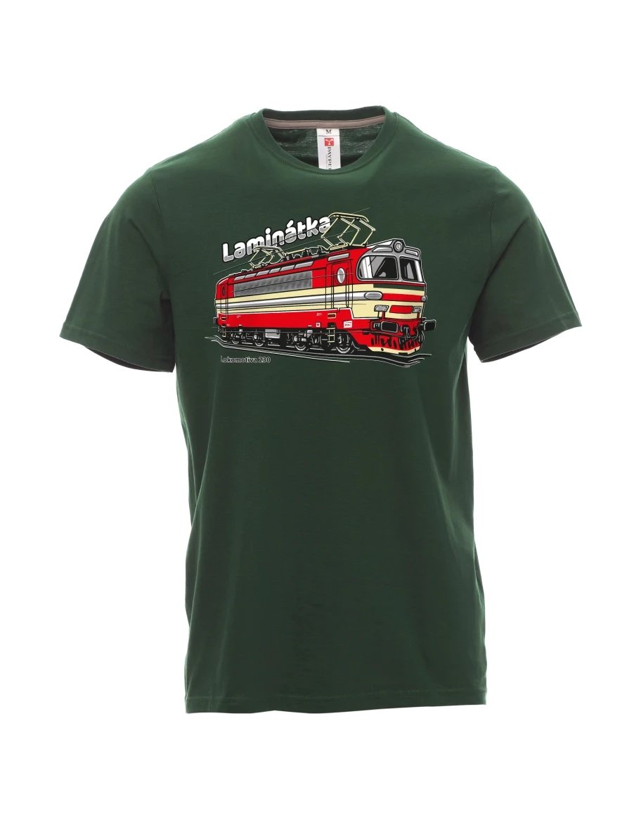 Dunkelgrün T-Shirt für Männer Lokomotive 230 „Laminátka“