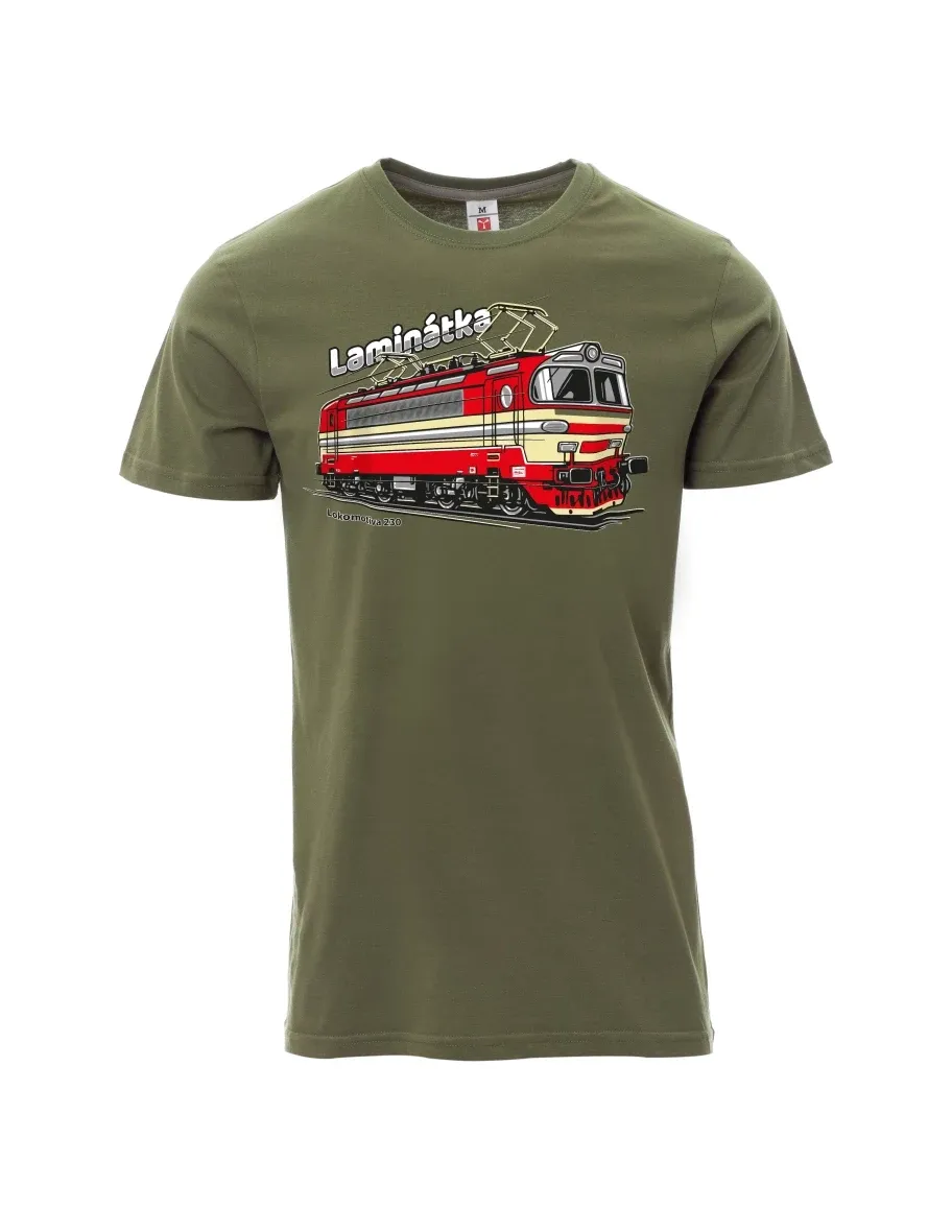 Khaki T-Shirt für Männer Lokomotive 230 „Laminátka“