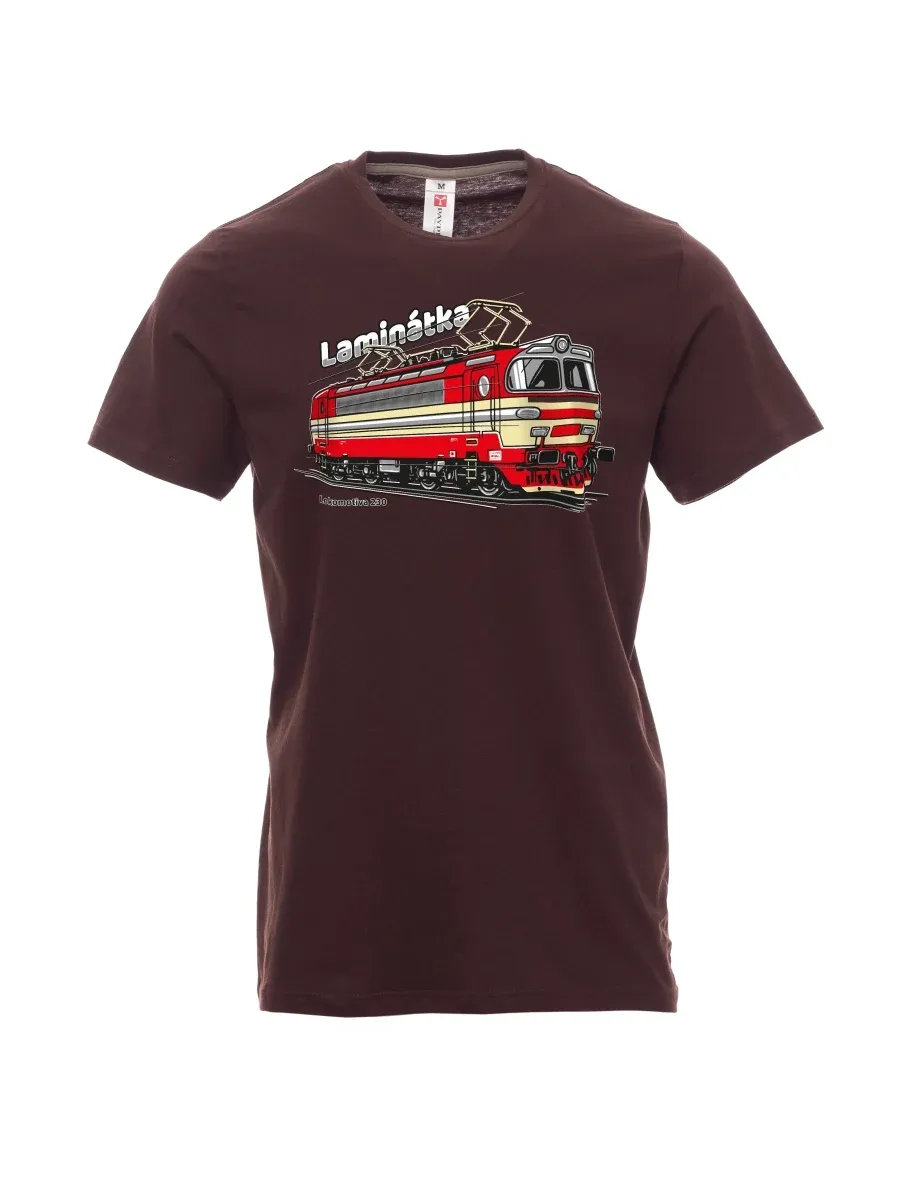 Dunkelbraun T-Shirt für Männer Lokomotive 230 „Laminátka“