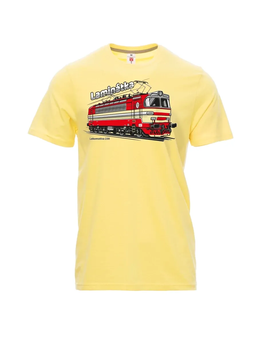 Hellgelb T-Shirt für Männer Lokomotive 230 „Laminátka“