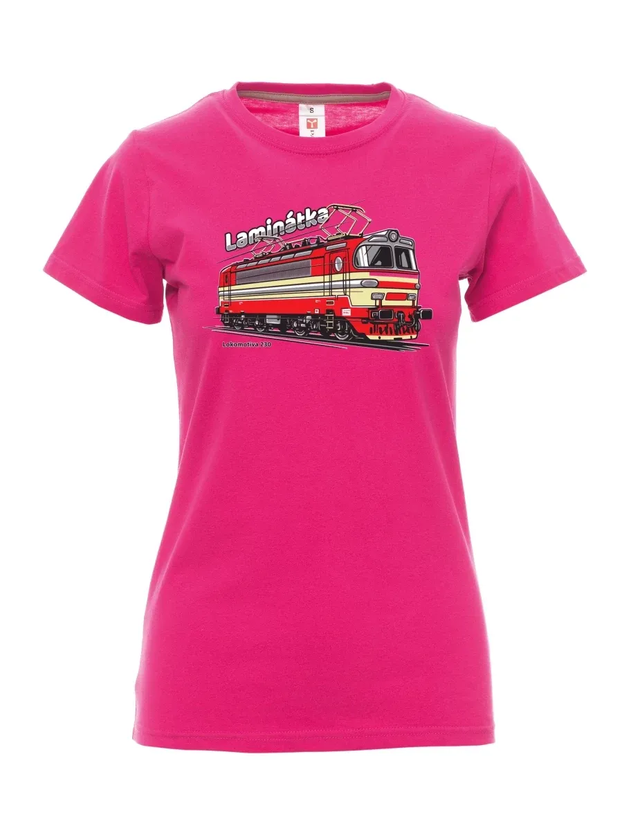 Rosa T-Shirt für Damen Lokomotive 230 „Laminátka“