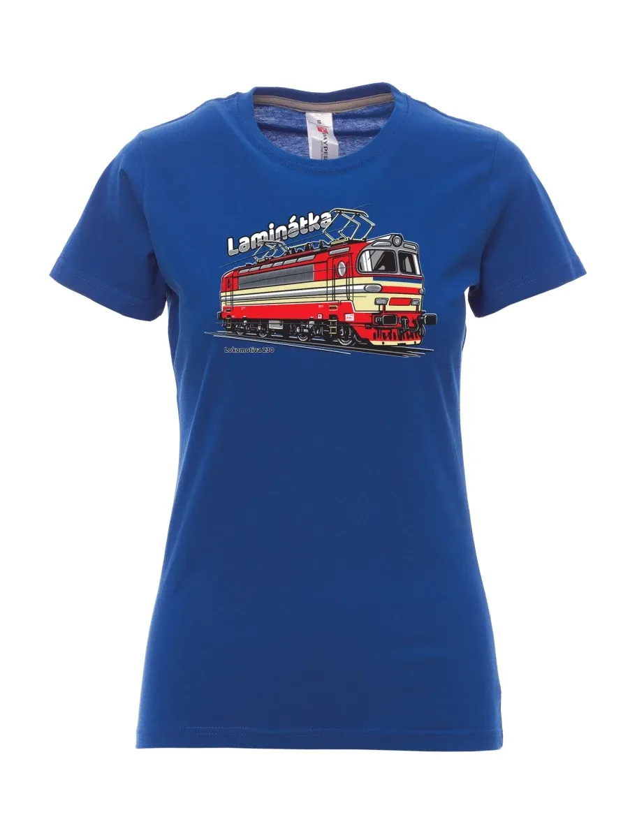 Königsblaues T-Shirt für Damen Lokomotive 230 „Laminátka“