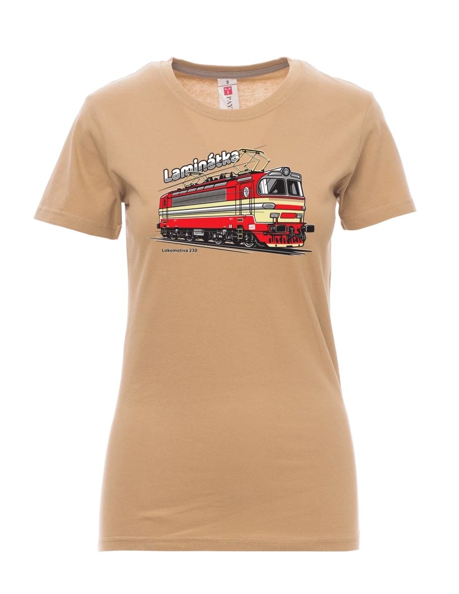 Braunes T-Shirt für Damen Lokomotive 230 „Laminátka“