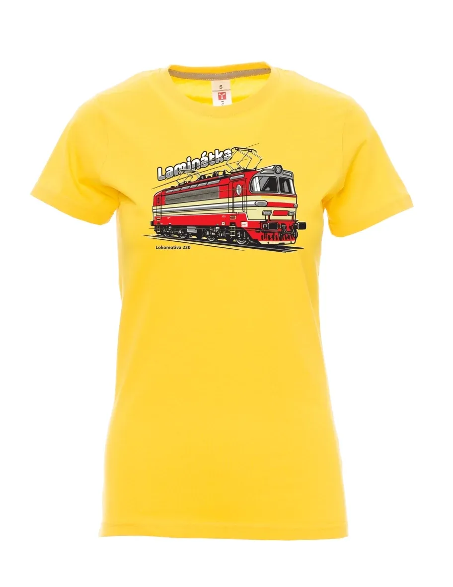 Gelbes T-Shirt für Damen Lokomotive 230 „Laminátka“