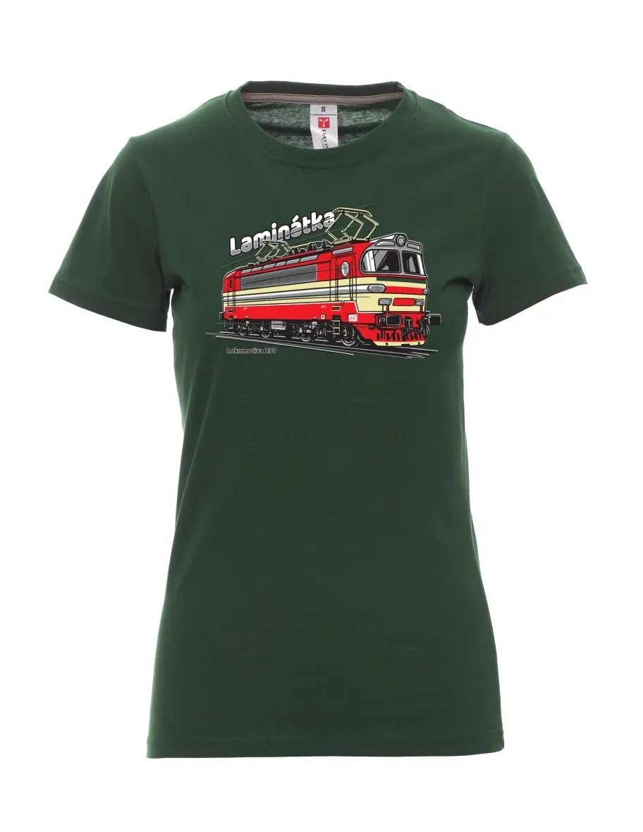 Dunkelgrün T-Shirt für Damen Lokomotive 230 „Laminátka“