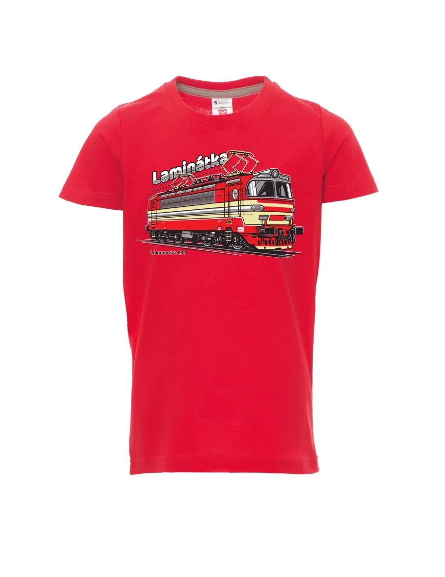 Rotes Kinder T-Shirt Lokomotive 230 „Laminátka“