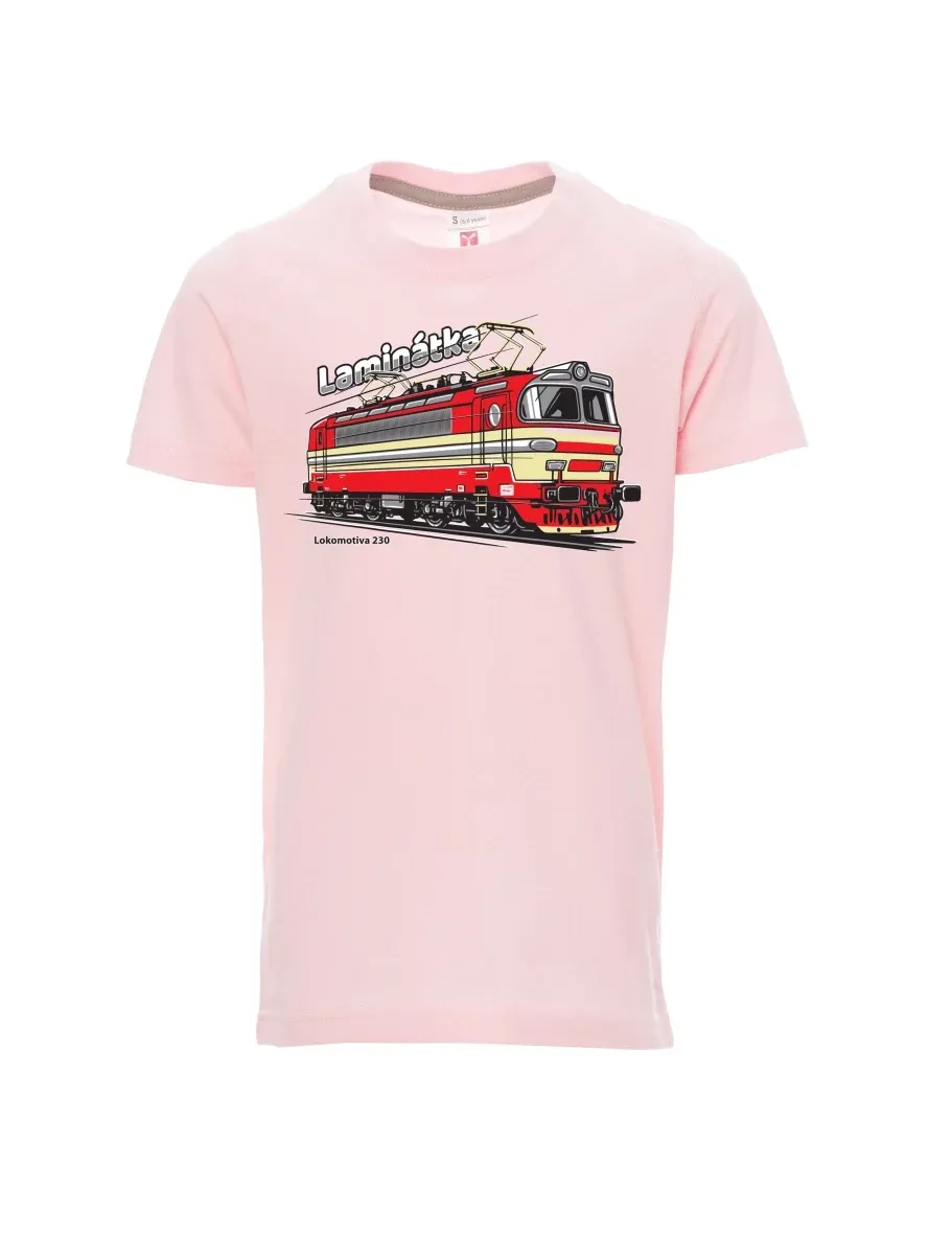 Hell-Pink Kinder T-Shirt Lokomotive 230 „Laminátka“