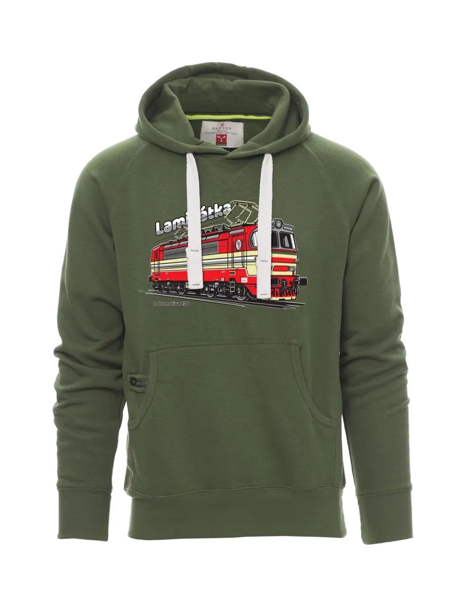 Dunkelgrünes Sweatshirt für Männer Lokomotive 230 „Laminátka“