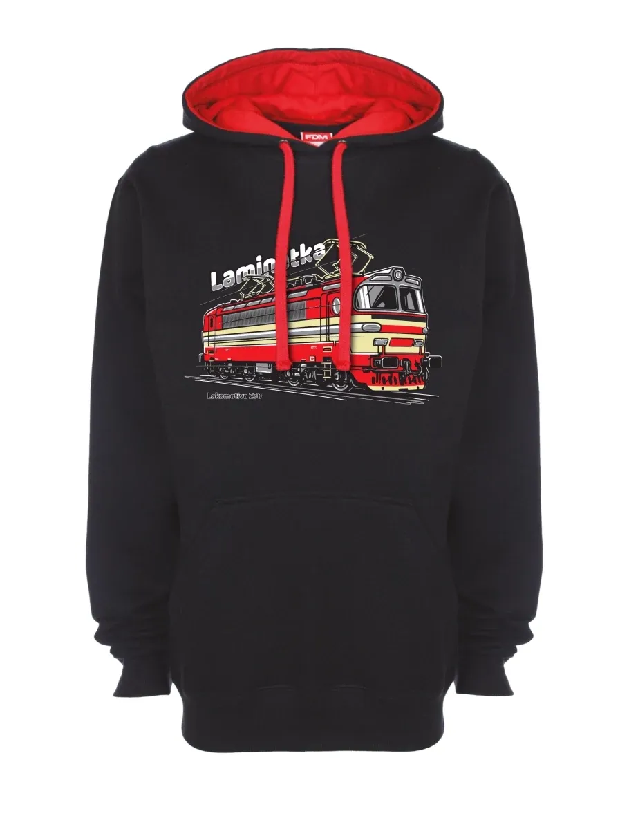 Rot-schwarzes Sweatshirt Lokomotive 230 „Laminátka“