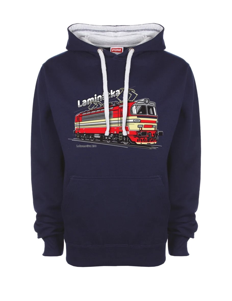 Grau-marines Sweatshirt Lokomotive 230 „Laminátka“