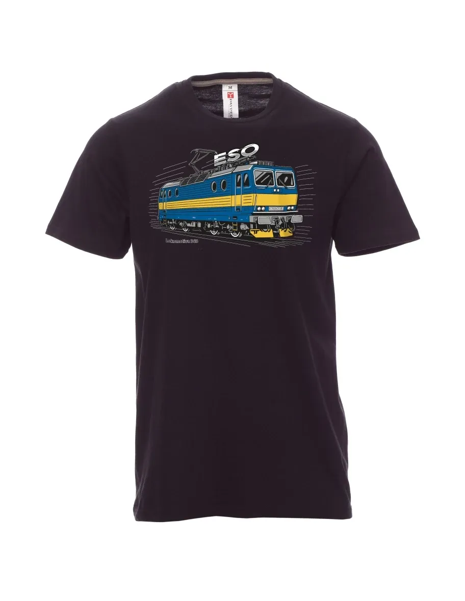 Schwarzes T-Shirt für Männer Lokomotive 363 „ESO“