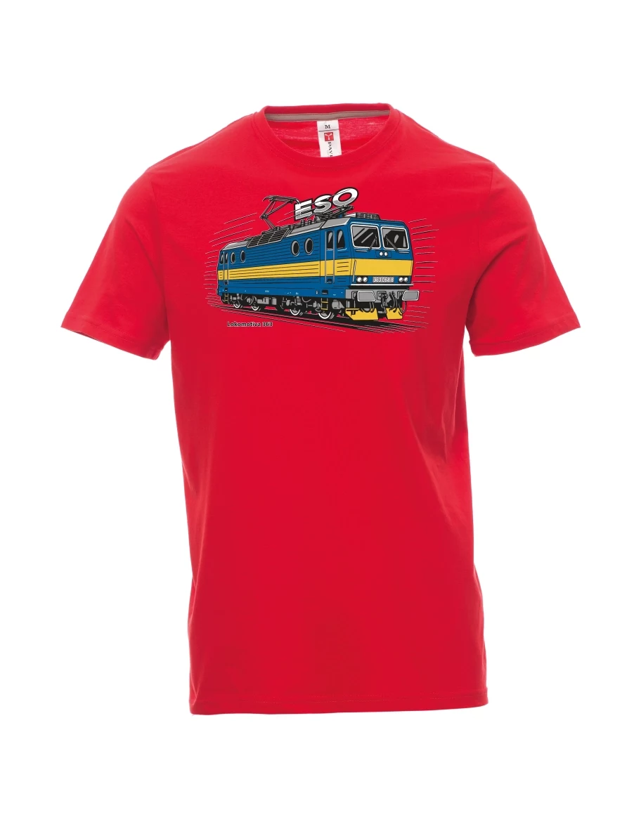 Rotes T-Shirt für Männer Lokomotive 363 „ESO“