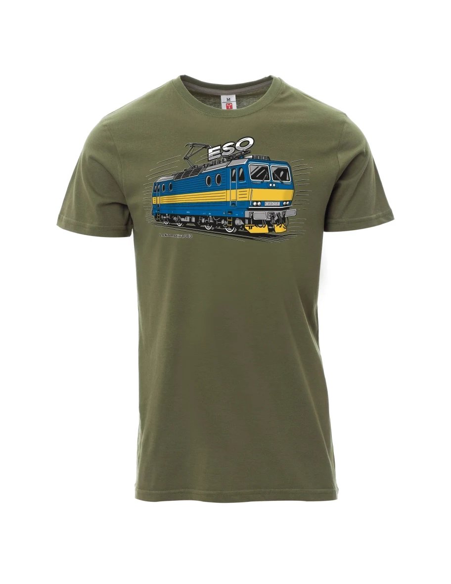 Khaki T-Shirt für Männer Lokomotive 363 „ESO“