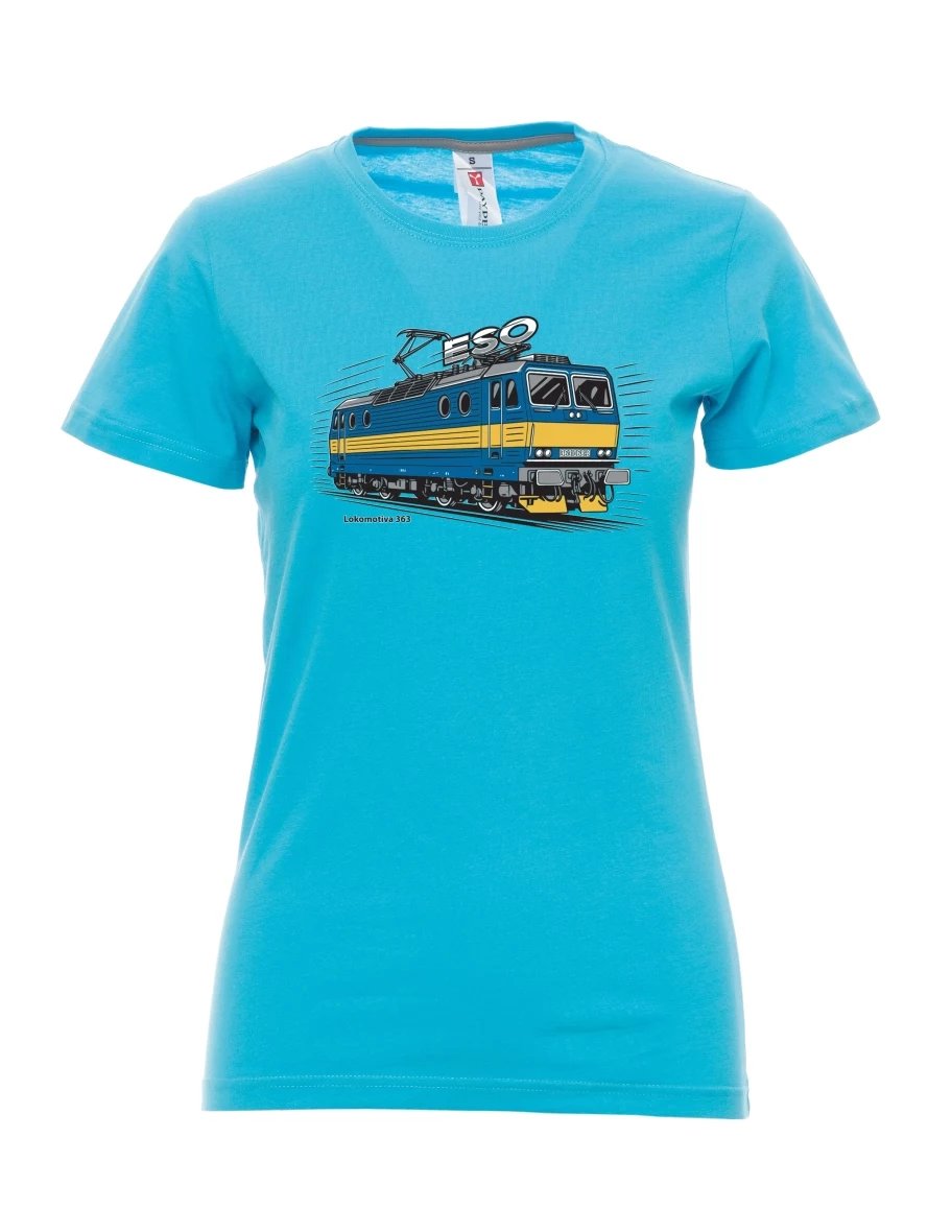 Atoll-blaues T-Shirt für Damen Lokomotive 363 „ESO“