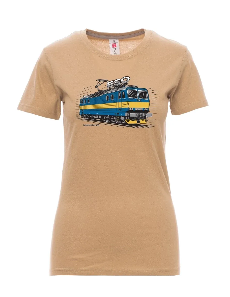 Braunes T-Shirt für Damen Lokomotive 363 „ESO“