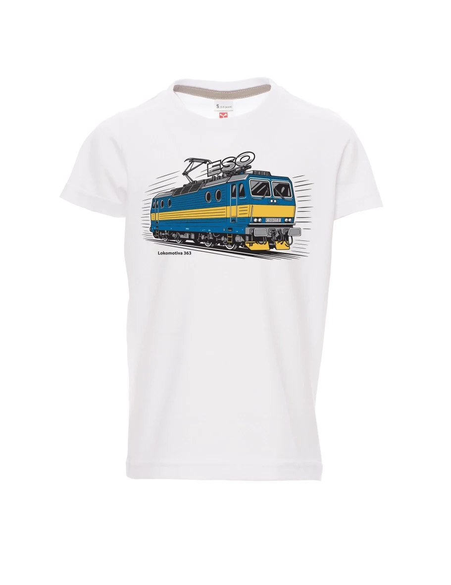Weißes Kinder T-Shirt Lokomotive 363 „ESO“