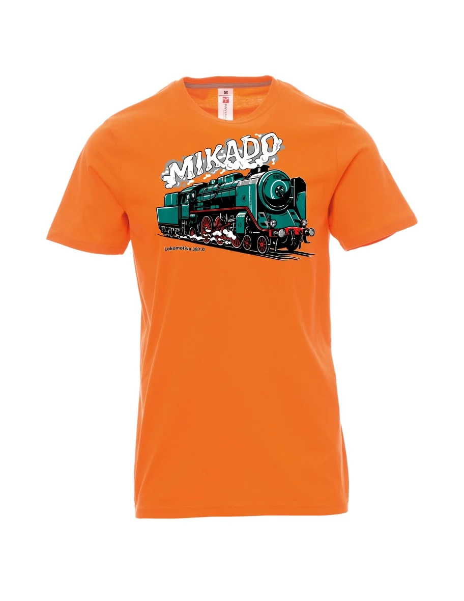 Orange T-Shirt für Männer Lokomotive 387.0 „MIKADO“
