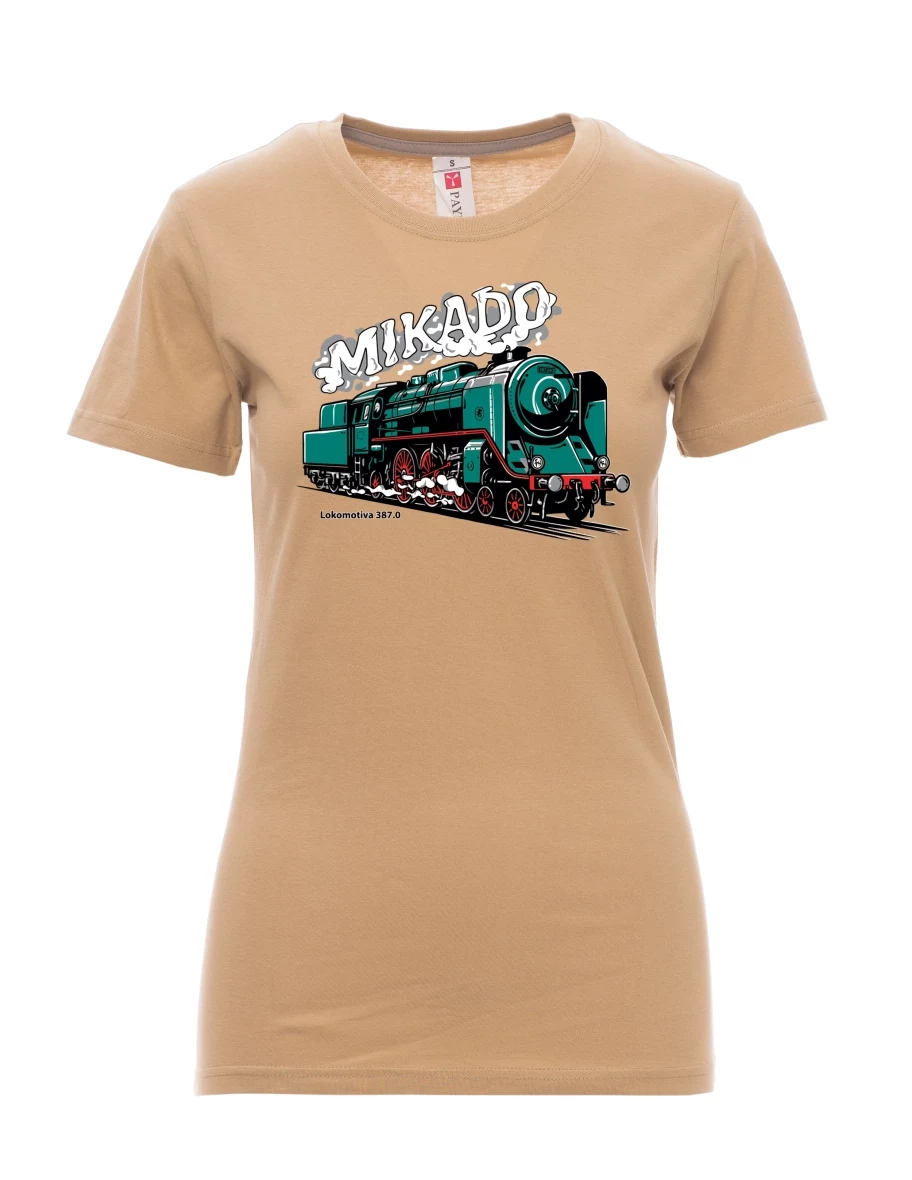 Braunes T-Shirt für Damen Lokomotive 387.0 „MIKADO“