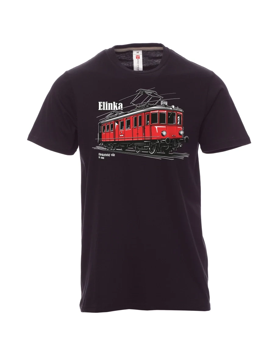 Schwarzes T-Shirt für Männer Elektrotriebwagen M 400 „Elinka“