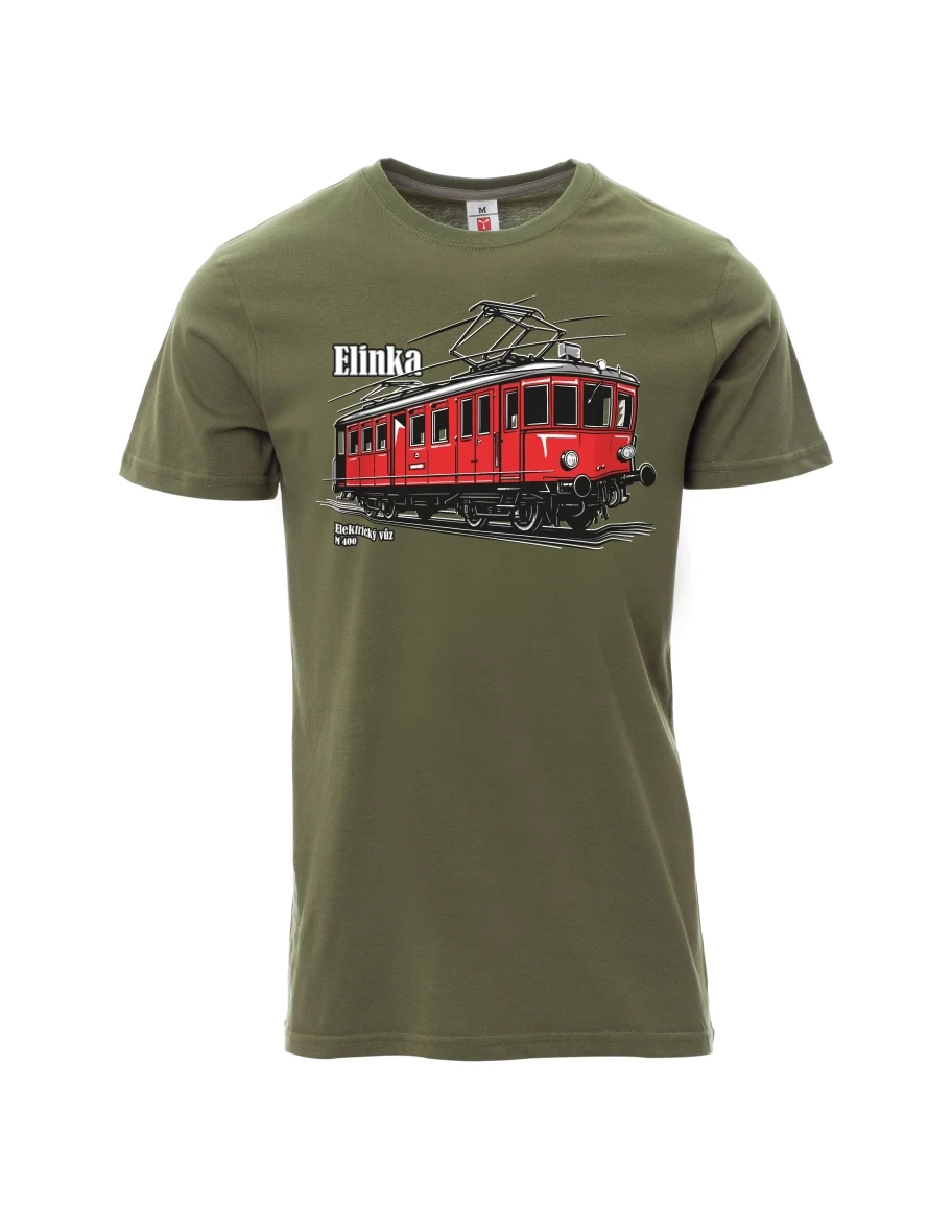 Khaki T-Shirt für Männer Elektrotriebwagen M 400 „Elinka“