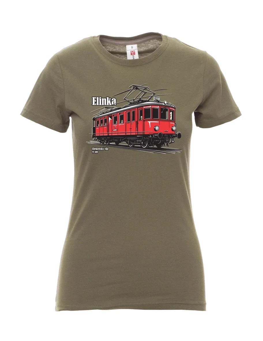 Khaki T-Shirt für Damen Elektrotriebwagen M 400 „Elinka“