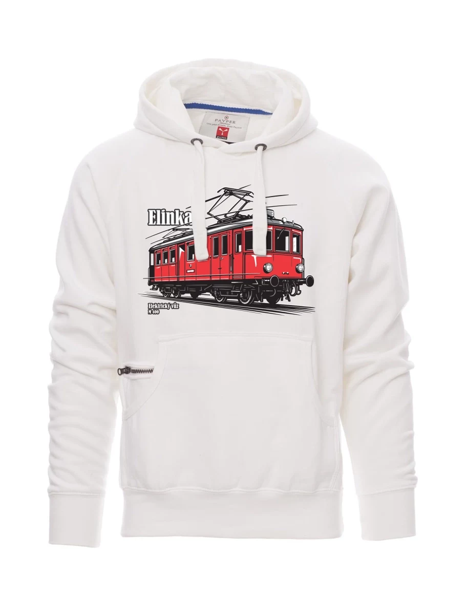 Weißes Sweatshirt für Männer Elektrotriebwagen M 400 „Elinka“