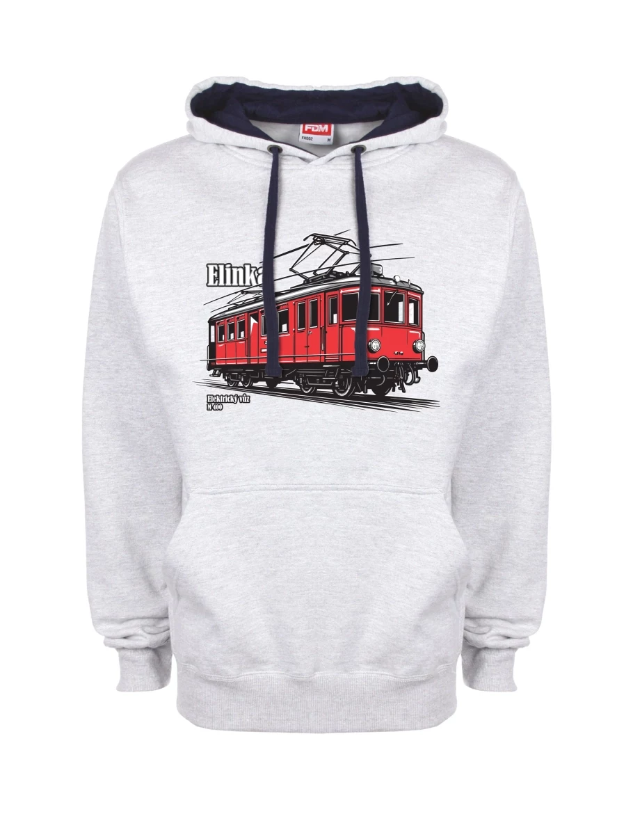 Blau-graues Sweatshirt Elektrotriebwagen M 400 „Elinka“