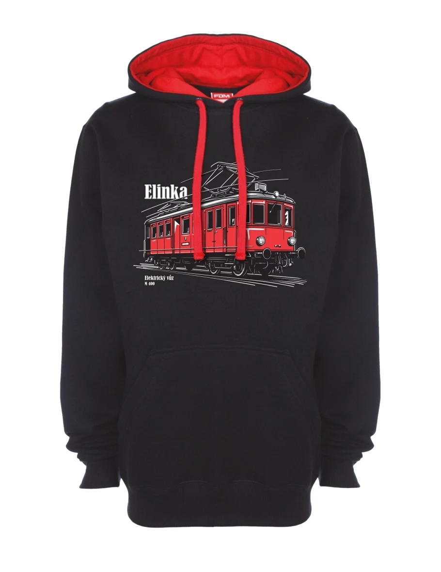 Rot-schwarzes Sweatshirt Elektrotriebwagen M 400 „Elinka“