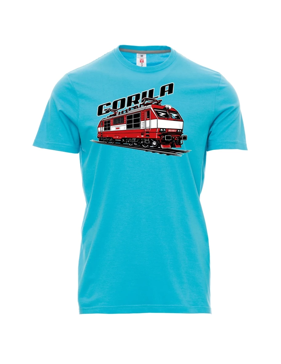 Atoll-blaues T-Shirt für Männer Lokomotive 350 „Gorila“