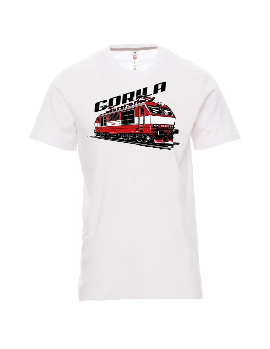 Weißes T-Shirt für Männer Lokomotive 350 „Gorila“