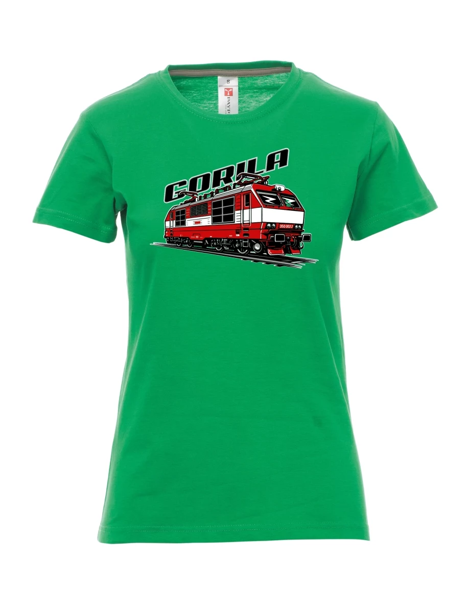 Grünes T-Shirt für Damen Lokomotive 350 „Gorila“