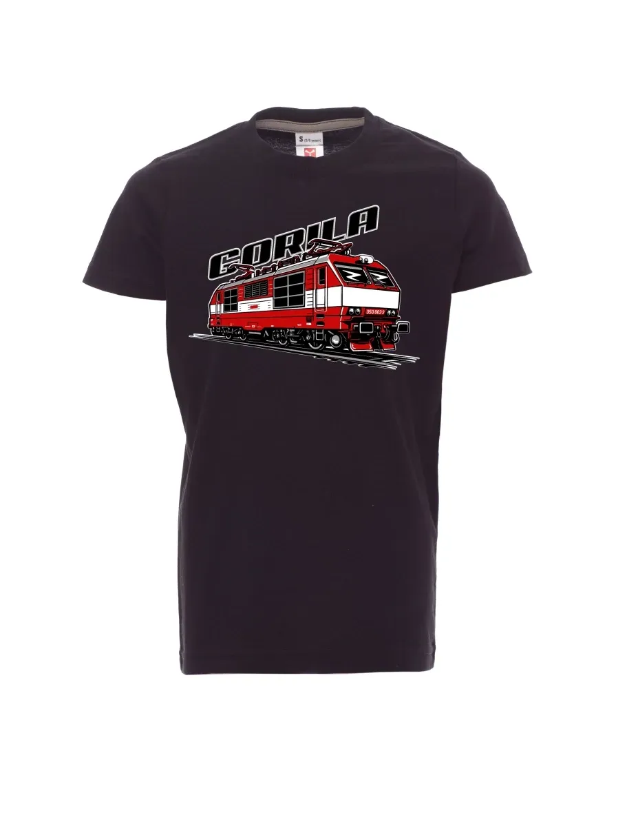 Schwarzes Kinder T-Shirt Lokomotive 350 „Gorila“