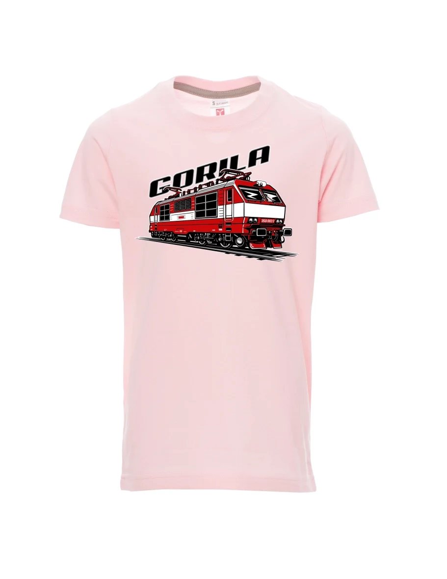 Hell-Pink Kinder T-Shirt Lokomotive 350 „Gorila“